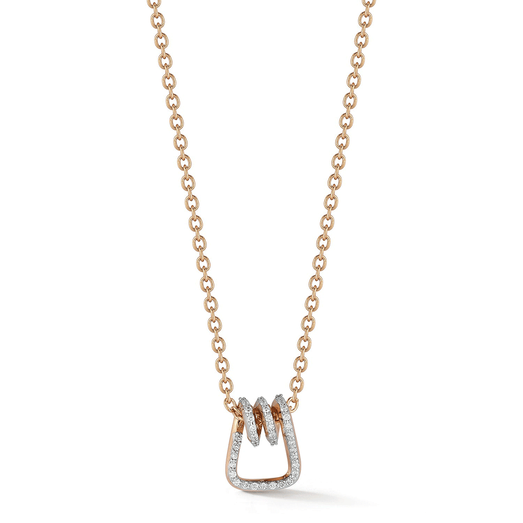 Walters Faith Huxley 18k Yellow Gold and 0.11 Total Weight Diamond Coil Link Pendant