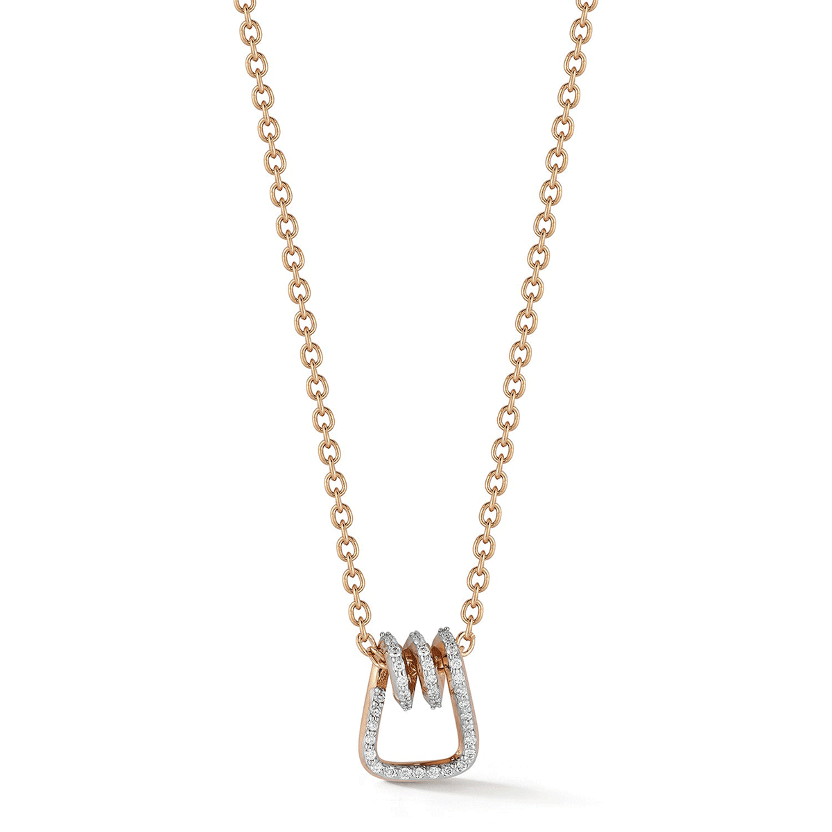 Walters Faith Huxley 18k Yellow Gold and 0.11 Total Weight Diamond Coil Link Pendant