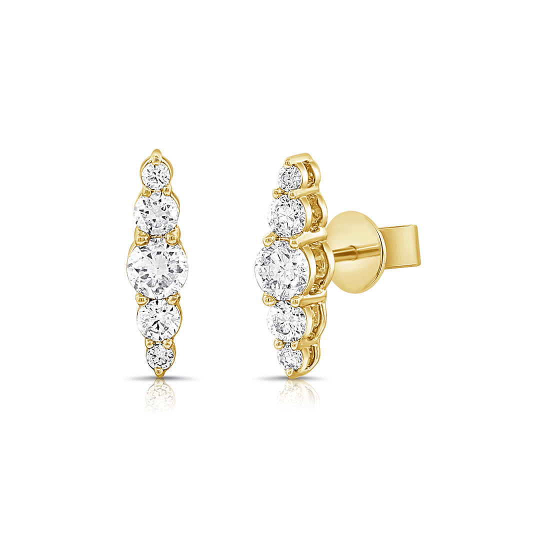 14k Yellow Gold and 0.48 Total Weight Diamond Studs