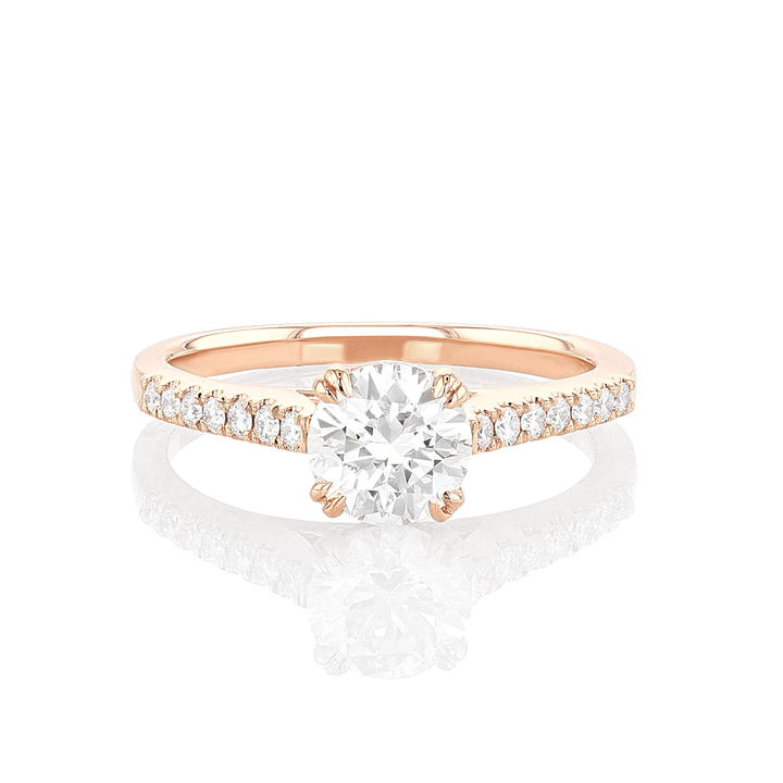 Hamilton Cherish Collection 18k Rose Gold and 1.04 Total Weight Diamond Micro Prong Engagement Ring