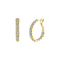 18k Yellow Gold and 3.48 Total Weight Diamond In and Out Hoops