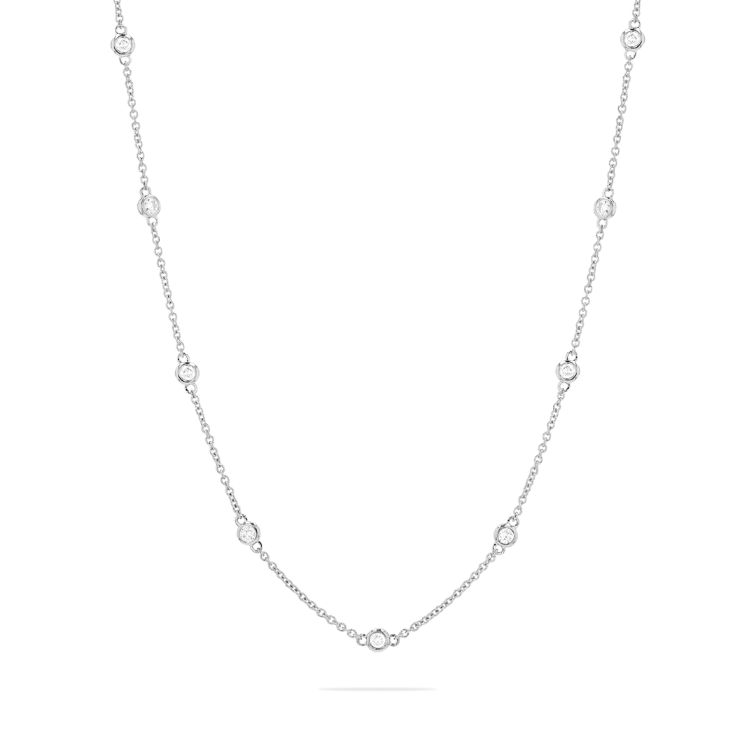 14k Gold and .75 Total Weight Diamond By The Yard Necklace