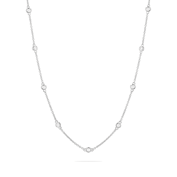 14k Gold and .75 Total Weight Diamond By The Yard Necklace