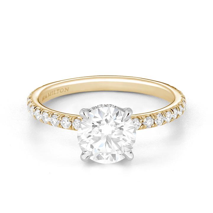 Hamilton Silhouette 18k Yellow Gold and Platinum Hidden Halo Ring Setting