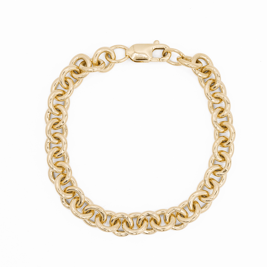 Hamilton Collection 14k Yellow Gold 8mm Charm Bracelet