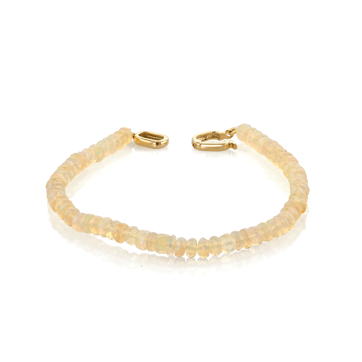 14k Yellow Gold and Opal Facet Beads Bracelet