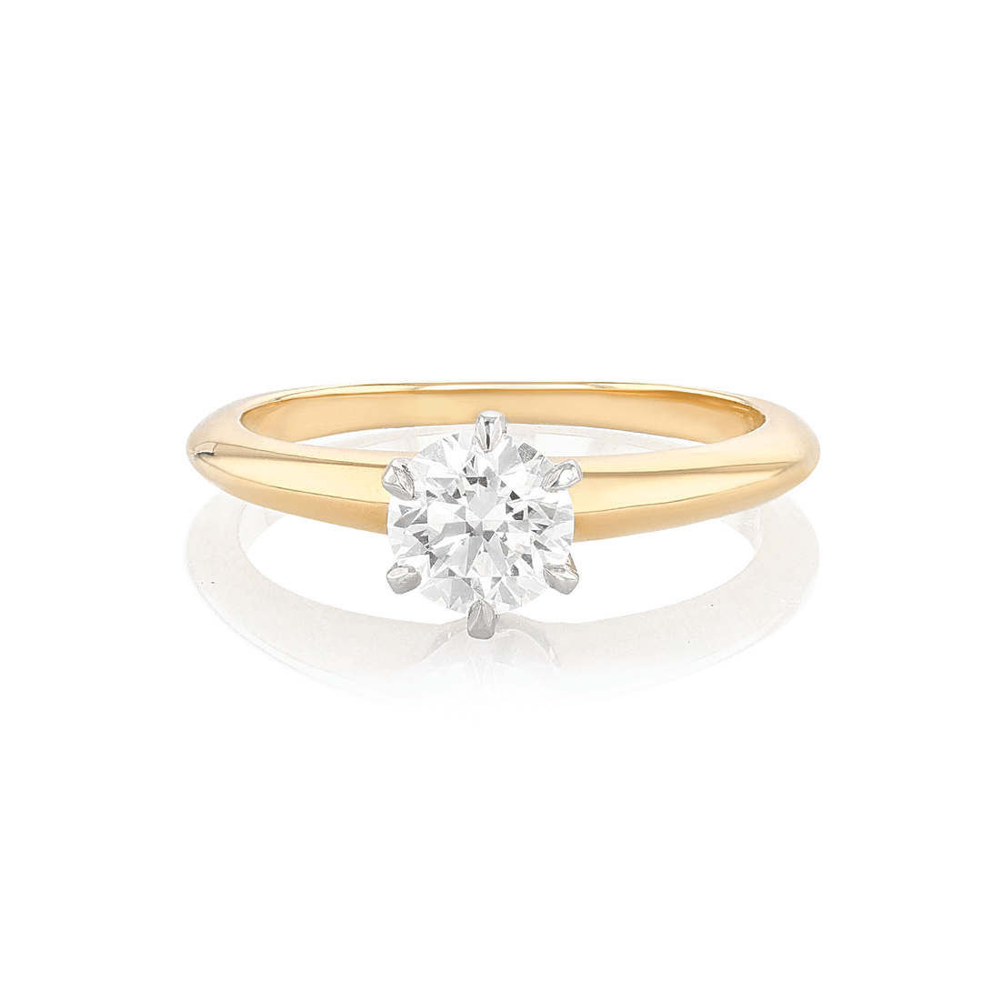 Hamilton Embrace Collection Platinum 18k Gold and Round .81 Total Weight Engagement Ring