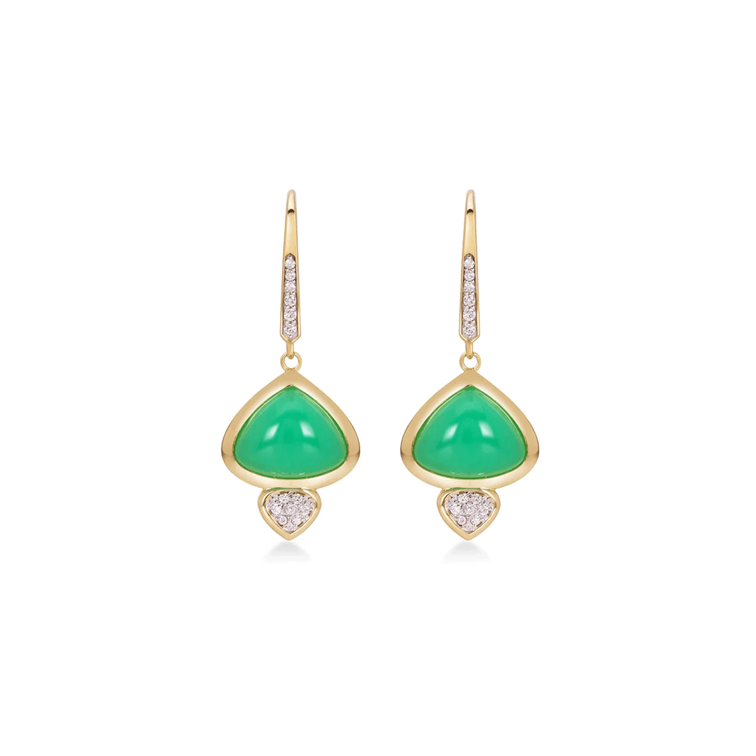 Marina B Trisolina French Wire Earrings with Chrysoprase
