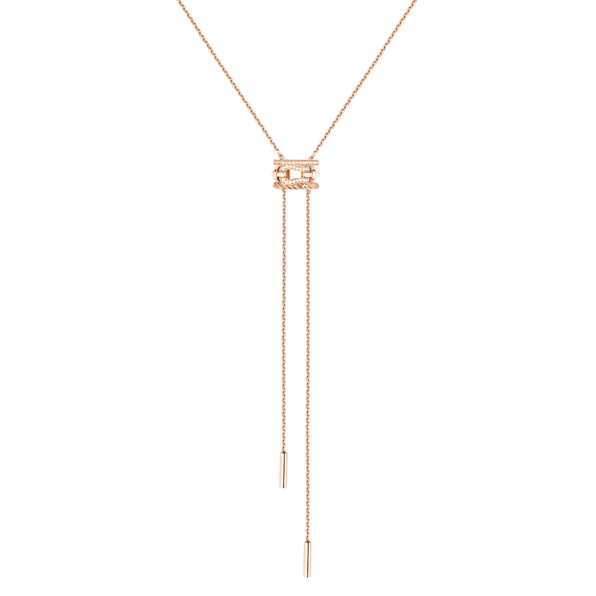 FRED Force 10 RIse 18k Rose Gold and Diamond Slide Necklace