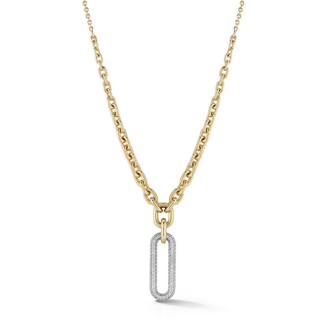 Walters Faith Morrell 18k Yellow Gold and Diamond Elongated Graduated Link Necklace