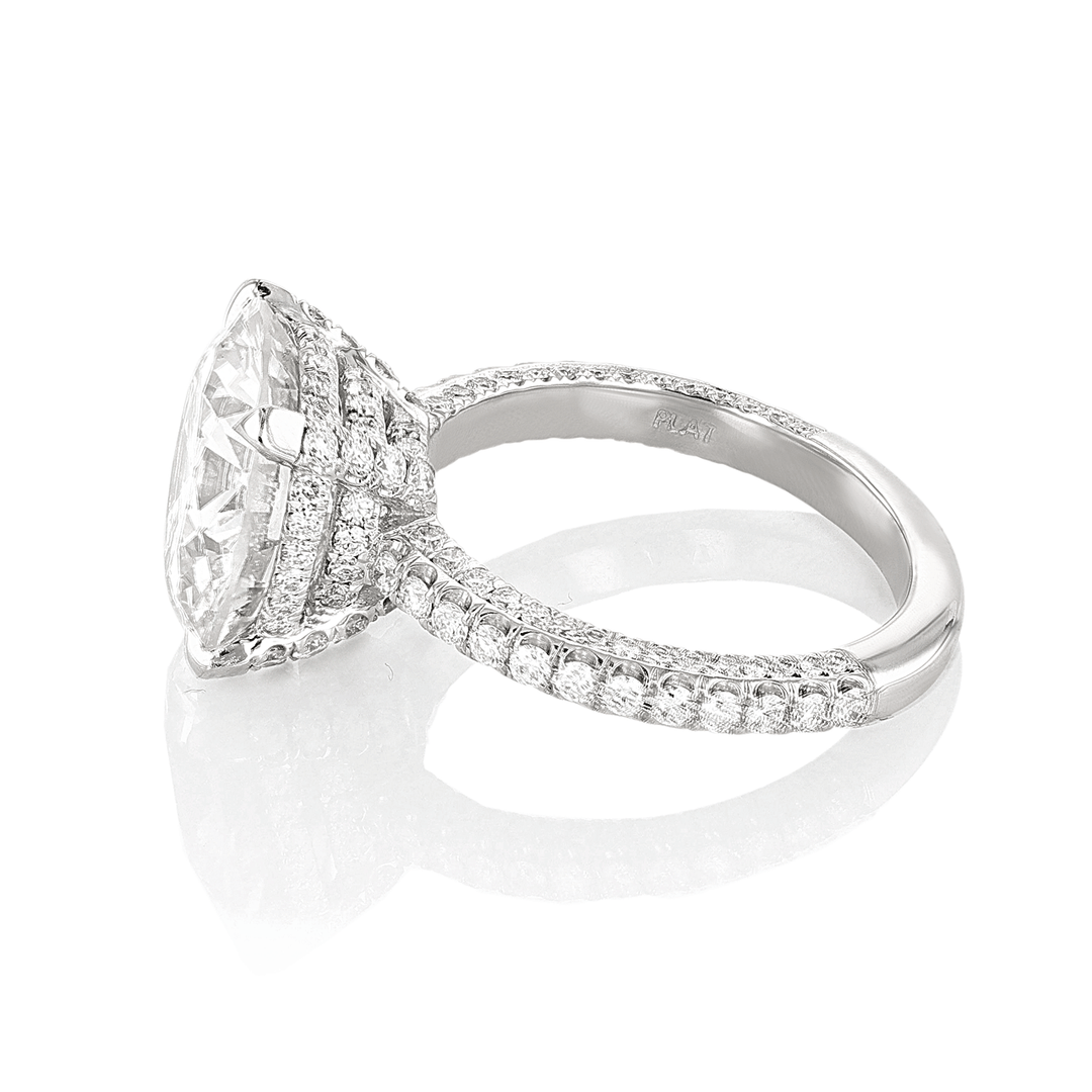 Private Reserve Platinum and Round Diamond 6.57 Total Weight Engagement Ring