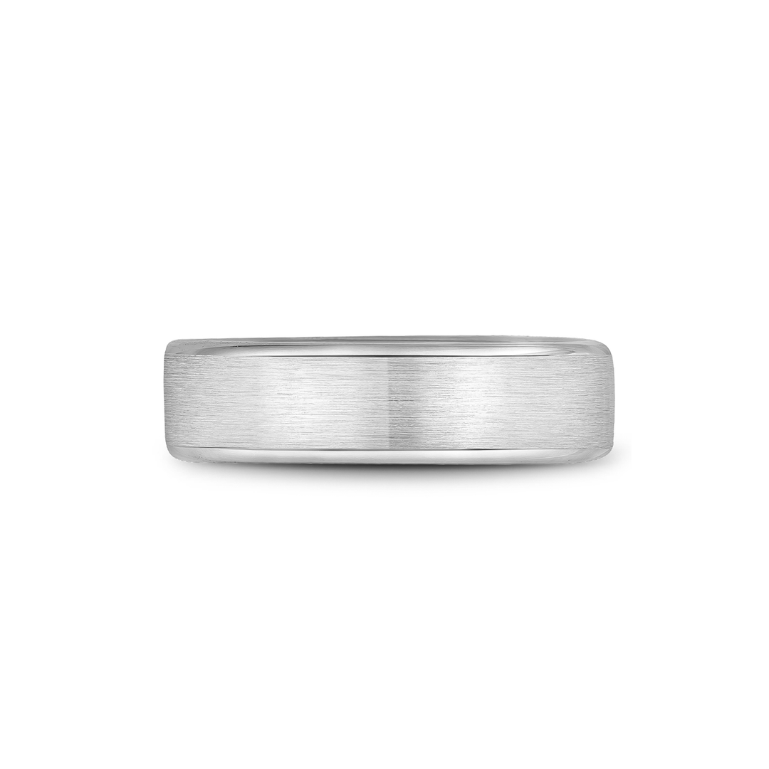 Hamilton Collection 14k White Gold 6.5mm Polished and Satin Finish Wedding Band