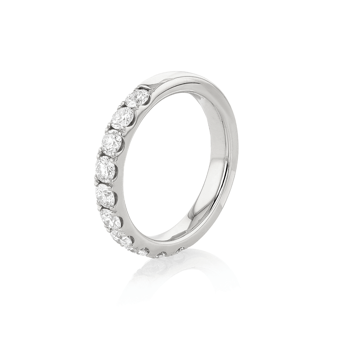 Hamilton Lisette Collection 18k White Gold and 1.00 Total Weight Diamond Half Way Band