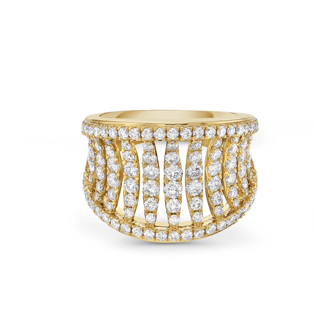 Charles Krypell 18k Gold and 1.85 Total Weight Pave Diamond Ring