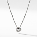 David Yurman Petite Infinity Pendant Necklace Sterling Silver with Diamonds, 8mm