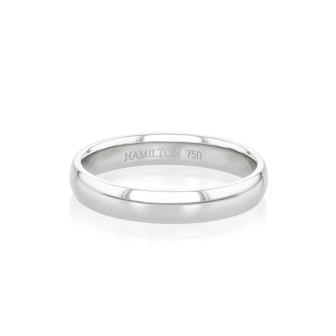 Hamilton Collection 18k White Recycled Gold 4mm Comfort Fit Wedding Band