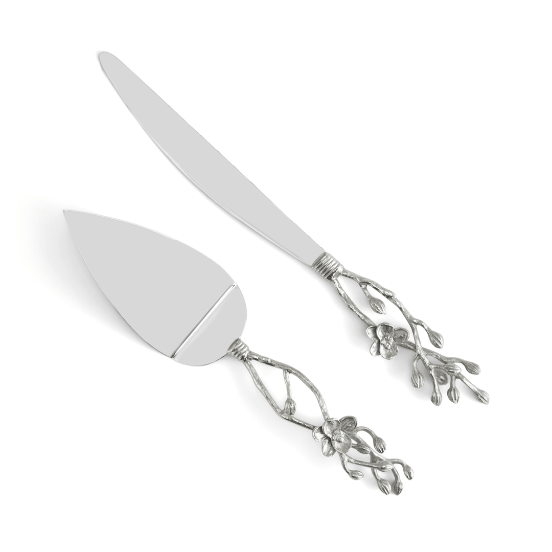 Michael Aram White Orchid Cake Knife and Server