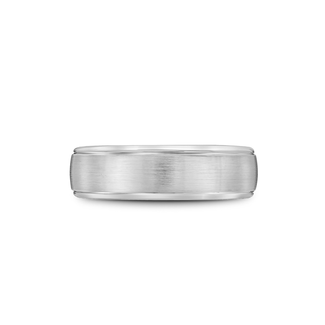 Hamilton Collection 14k White Gold 6.5mm Wide Sandpaper Wedding Band