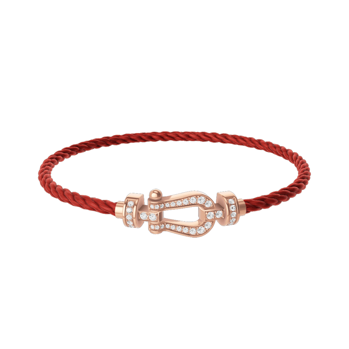 FRED Force 10 red cord bracelet with rose gold buckle