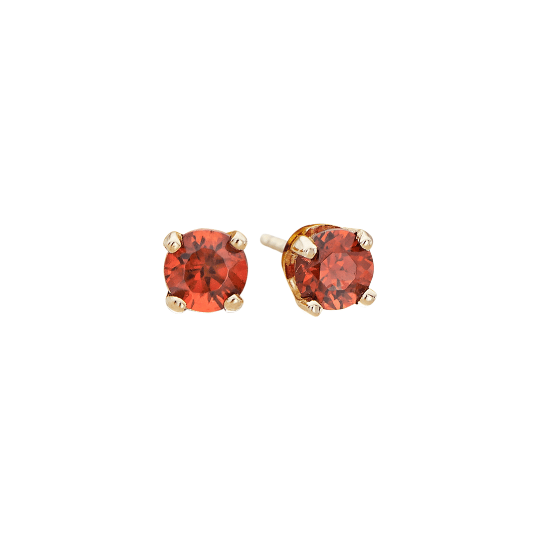 14k Yellow Gold and .20 Total Weight Garnet Stud Earrings