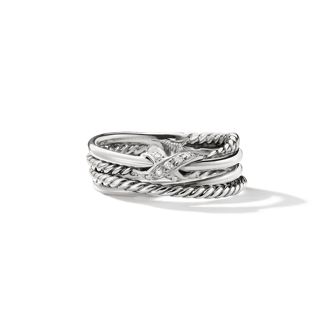 David Yurman X Collection Ring with Diamonds, SZ4