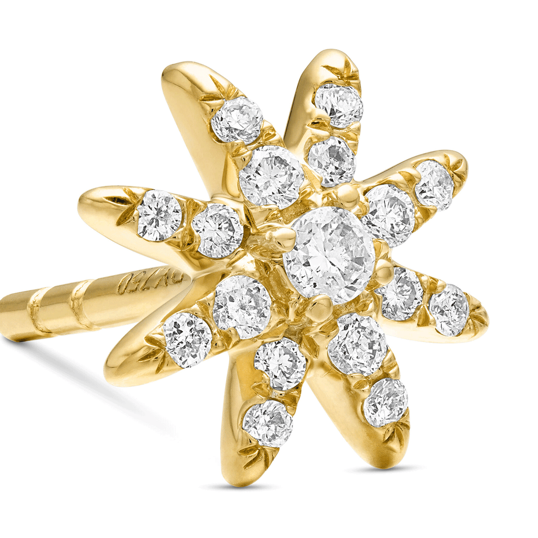 David Yurman Petite Starburst Stud Earrings in 18k Yellow Gold