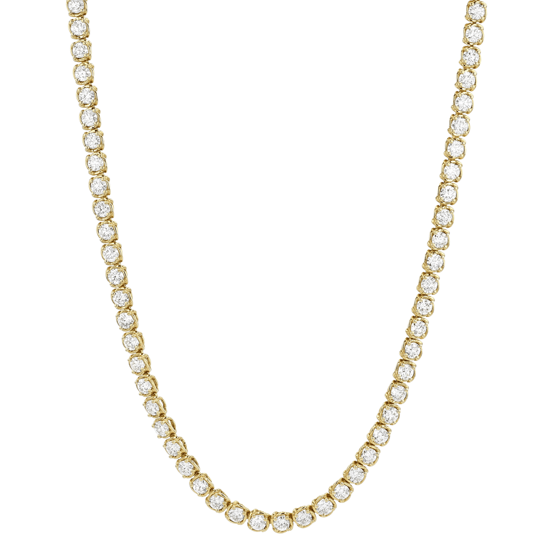 Hamilton Duet Collection 18k Yellow Gold and 8.50 Total Weight Natural Diamond Line Necklace