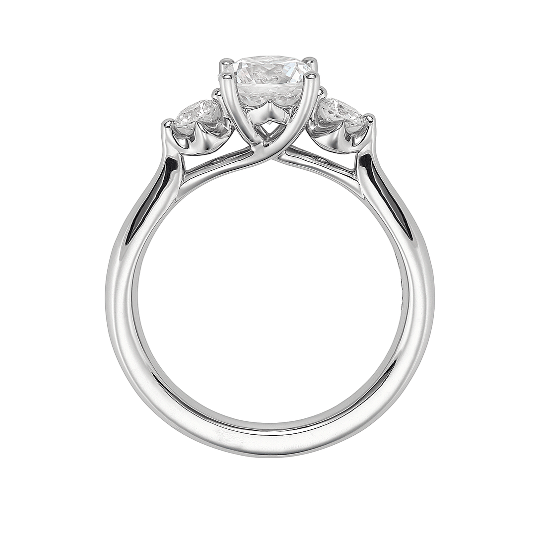 Platinum Engagement Ring Mounting For Three Stone Diamond