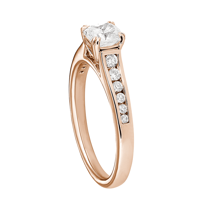 Hamilton Cherish Collection 18k Rose Gold and 0.21 Total Weight Diamond Channel Set Mounting Ring