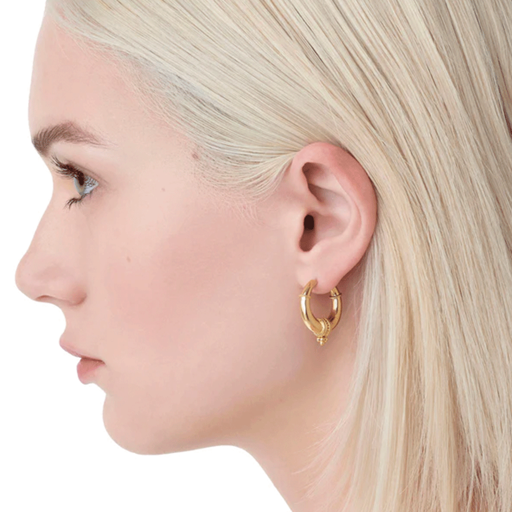 Temple St. Clair 18k Yellow Gold Hellenistic Hoop Earrings