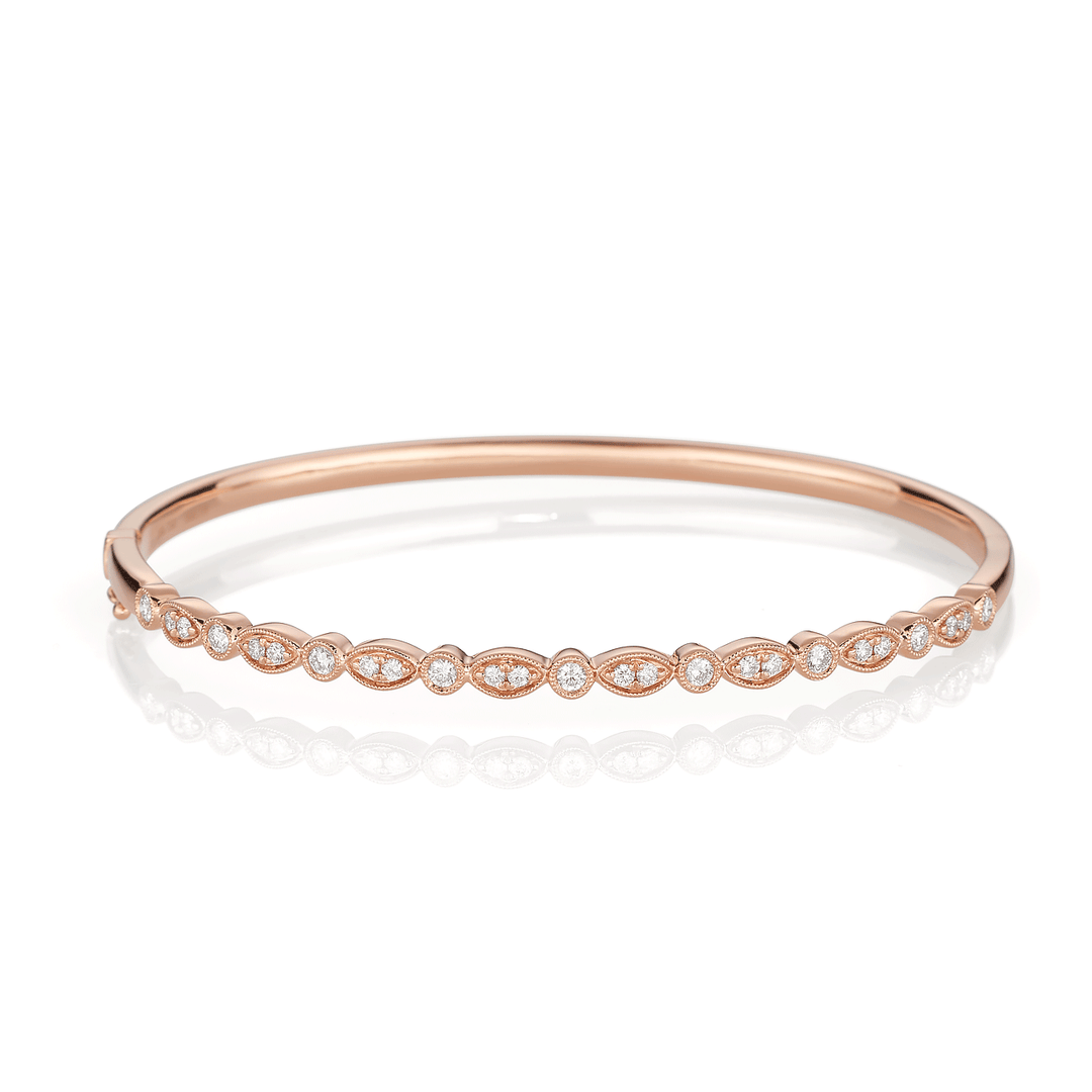 Hamilton Heritage Collection 18k Rose Gold and .52 Total Weight Diamond Bracelet