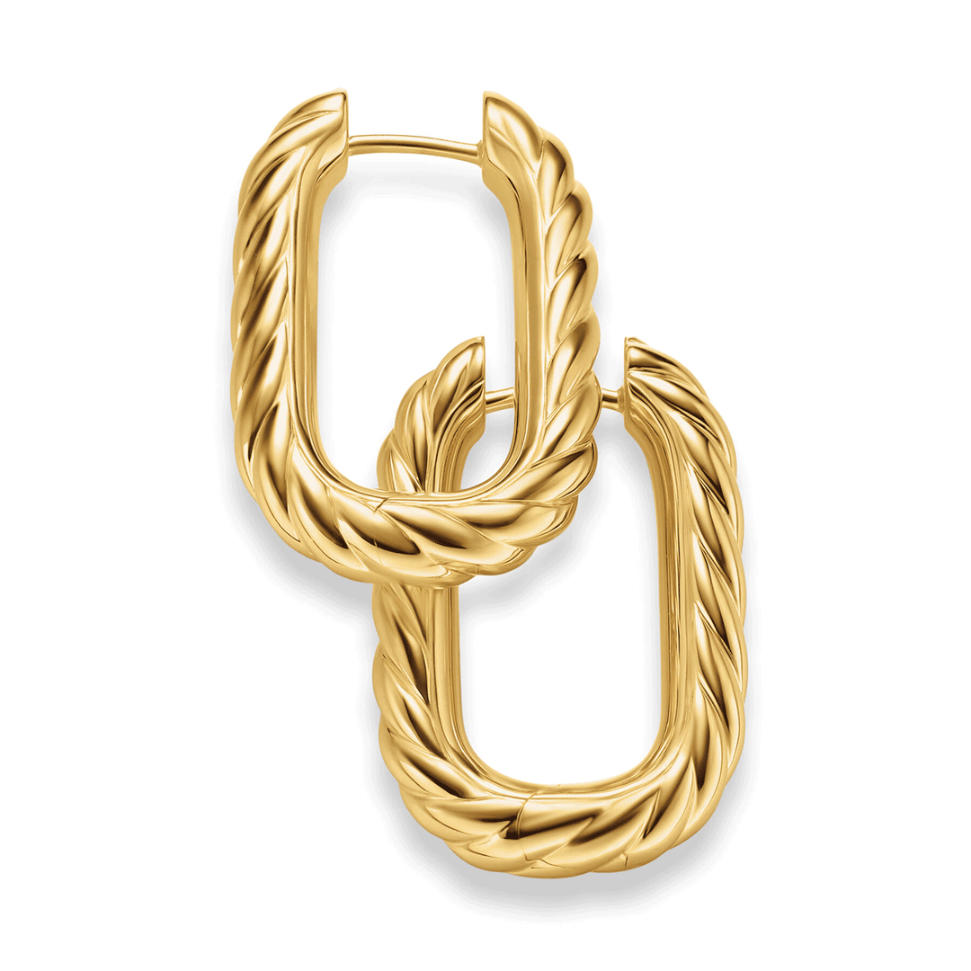 David Yurman DY Madison® Cable Hoop Earrings 18K Yellow Gold, 24.3mm
