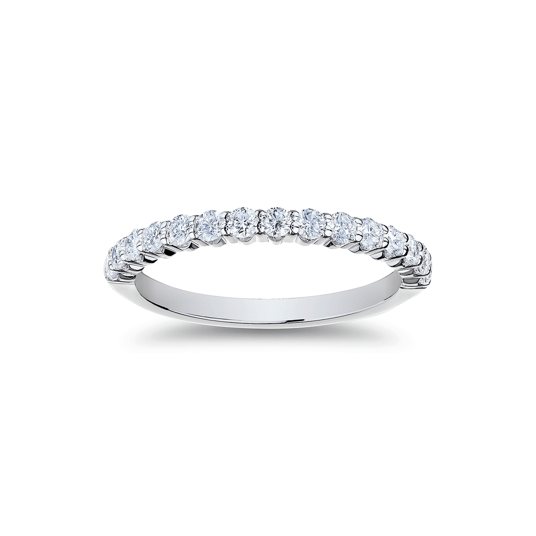 18k White Gold and .55 Total Weight Diamond Band