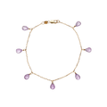 Calypso 14k Gold Amethyst Drop Bracelet