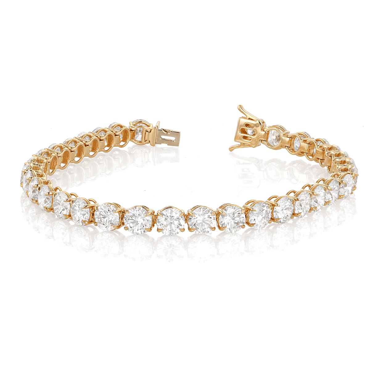 Hamilton Origin Collection 18k Yellow Gold and 16.81 Total Weight Diamond Line Bracelet