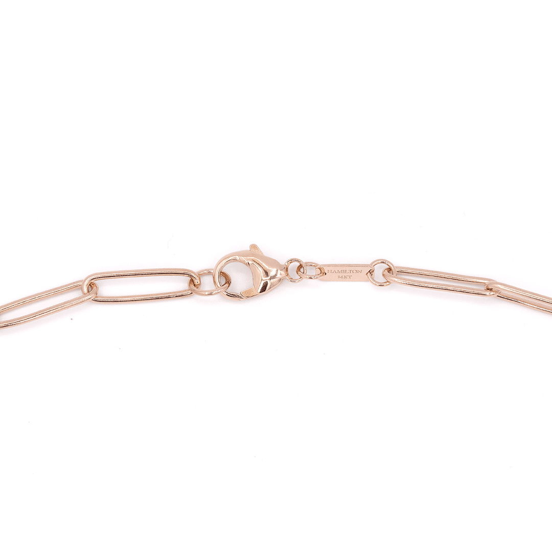 14k Rose Recycled Gold Medium 3.8mm Long Link Chain 18 Inch Necklace
