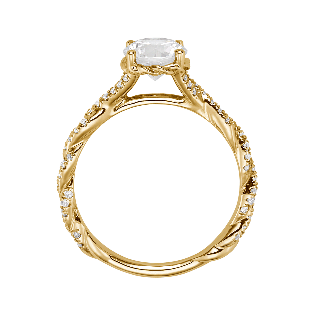 18k Yellow Gold and .23 Total Weight Full Twist Mounting Ring