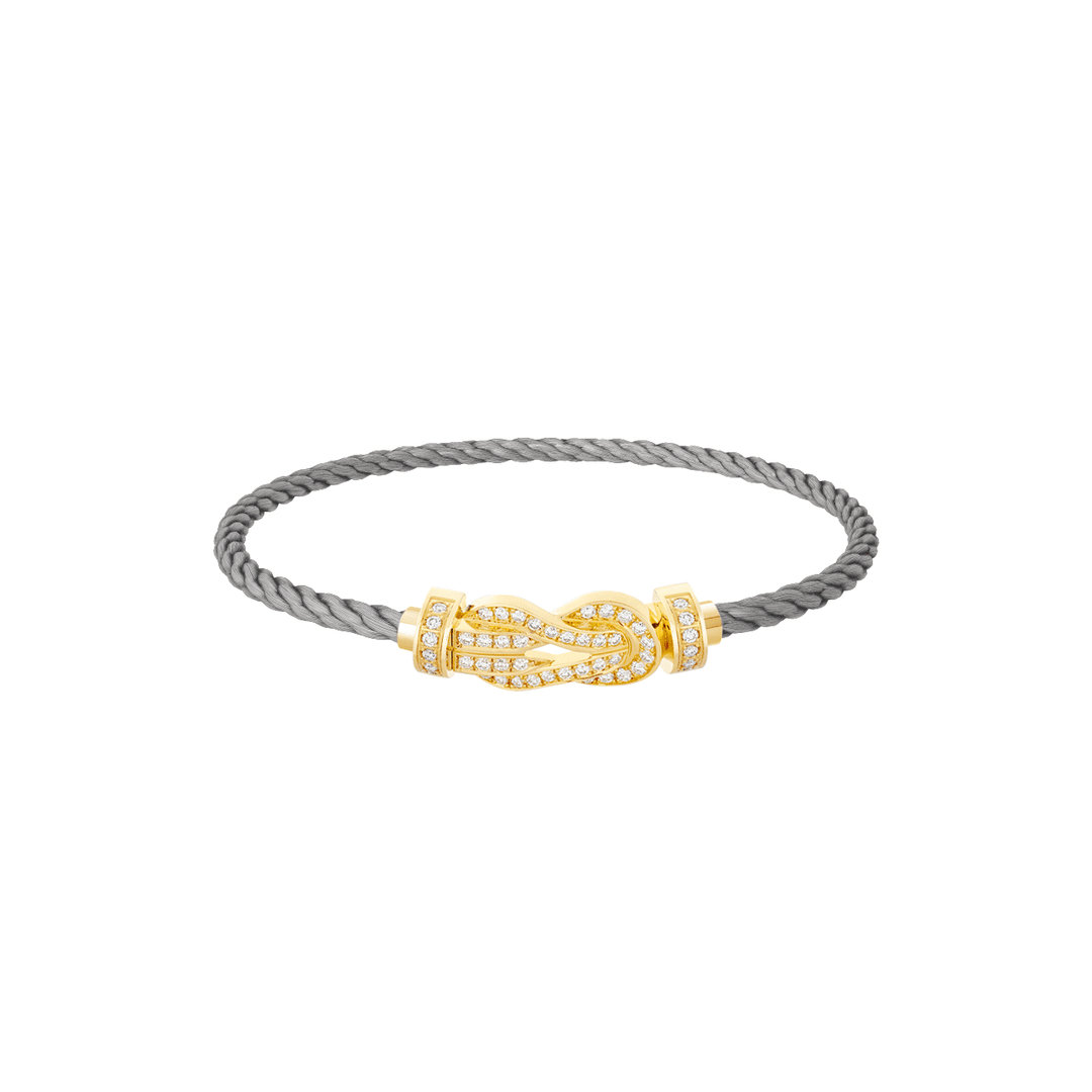 FRED Steel Cord 18k Yellow Gold MD Full Diamond Chance Infinie Buckle, Exclusively at Hamilton Jewelers