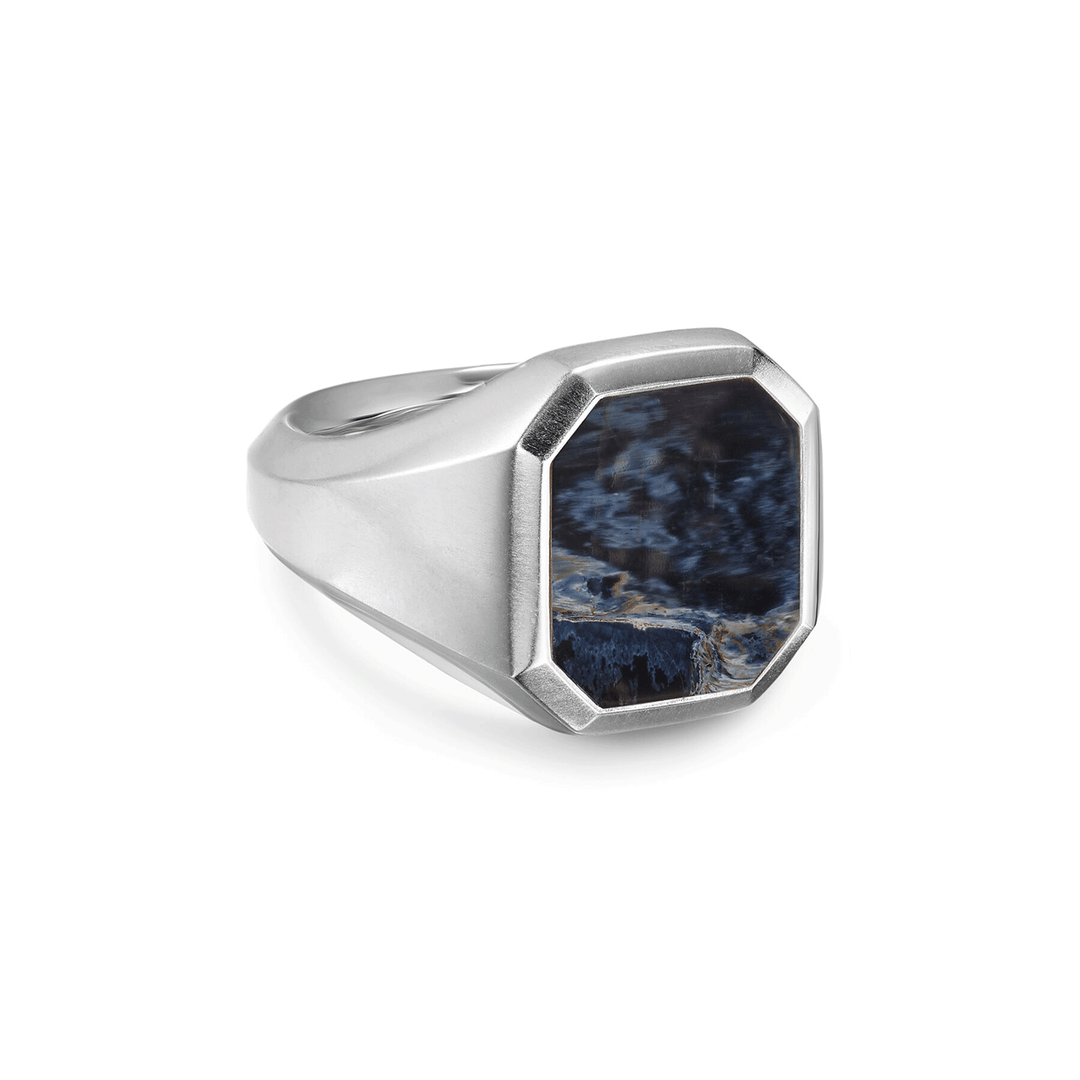 David Yurman Streamline® Signet Ring Sterling Silver with Pietersite, 18mm