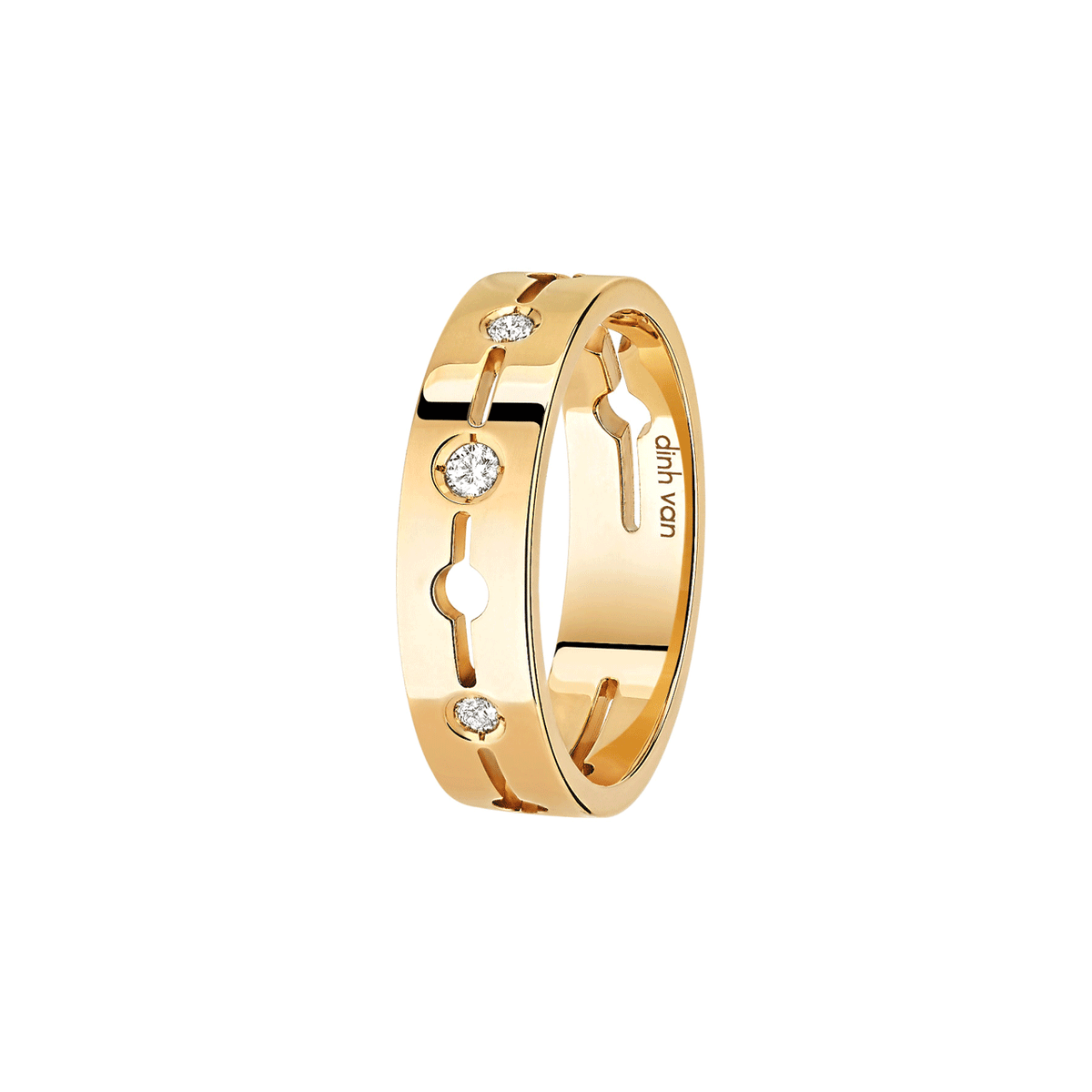 Dinh Van Pulse 18k Yellow Gold &amp; Diamond Ring