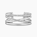 David Yurman Bold Crossover Multi Row Cuff Bracelet Sterling Silver, 24.4mm