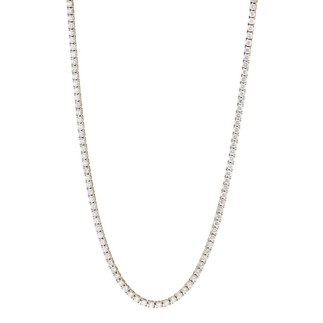 Hamilton Line Collection 18k Yellow Gold and 10.95 Total Weight Natural Diamond Line Necklace