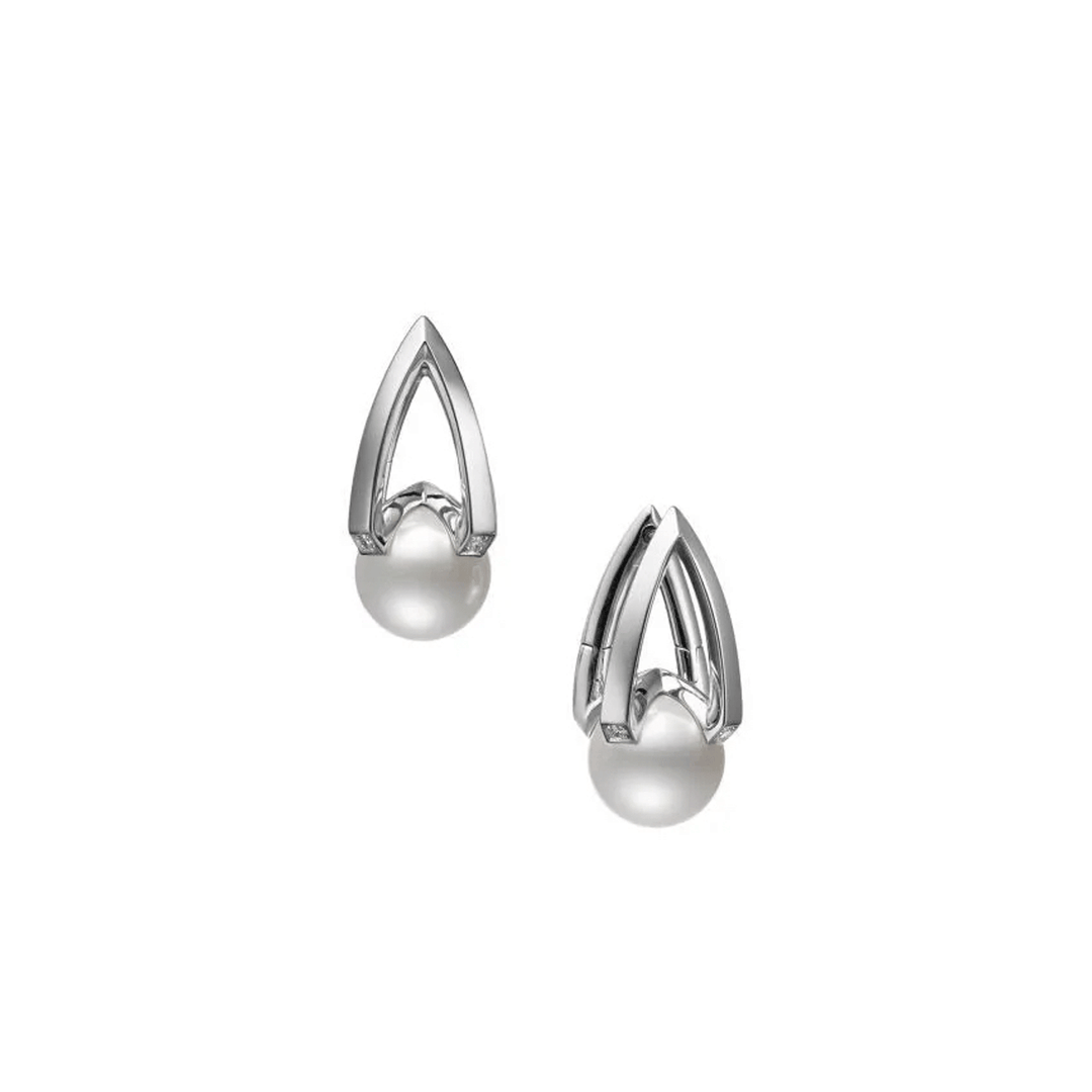 Mikimoto M Collection 18k White Gold Akoya Pearl Earrings