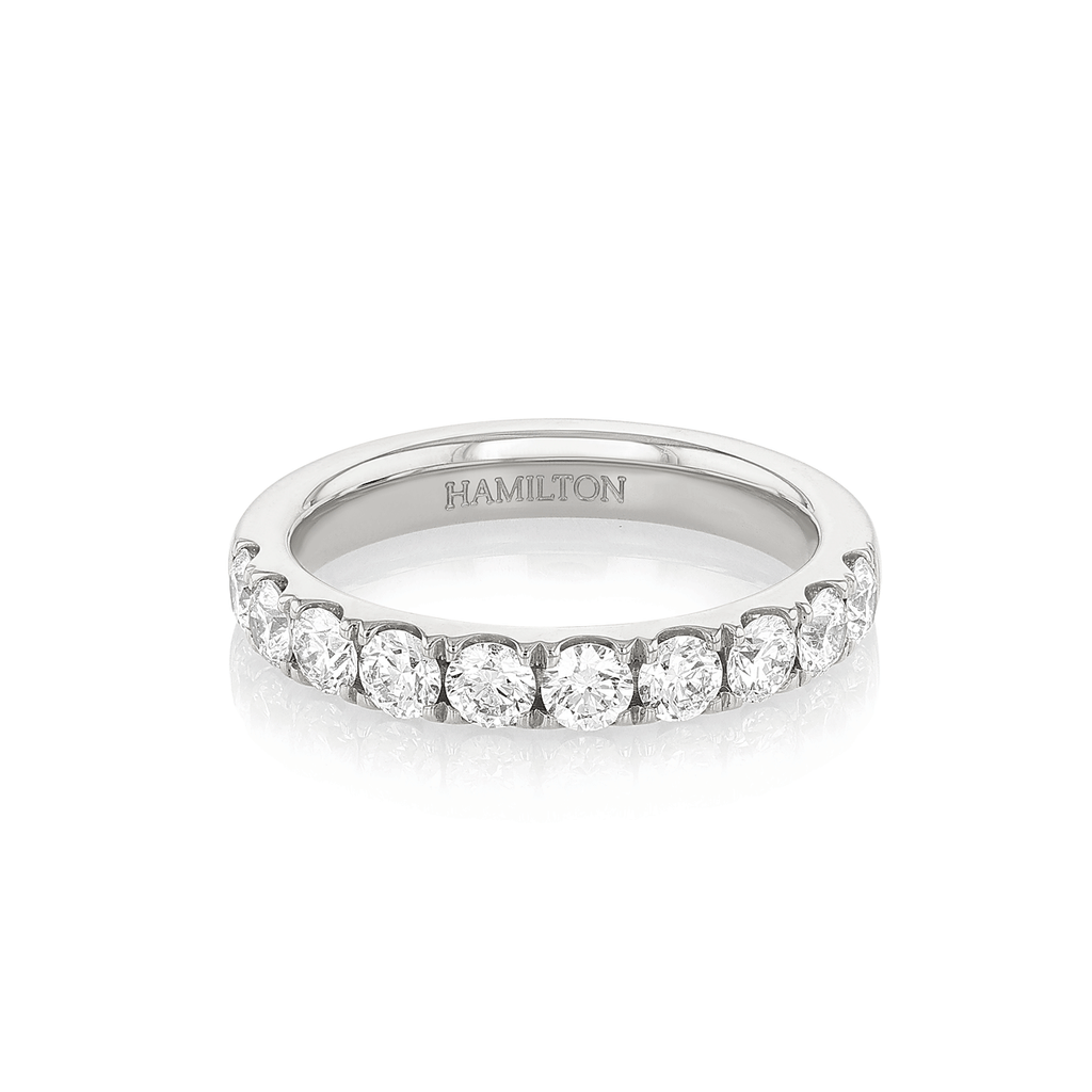 Hamilton Lisette Collection 18k White Gold and 1.00 Total Weight Diamond Half Way Band