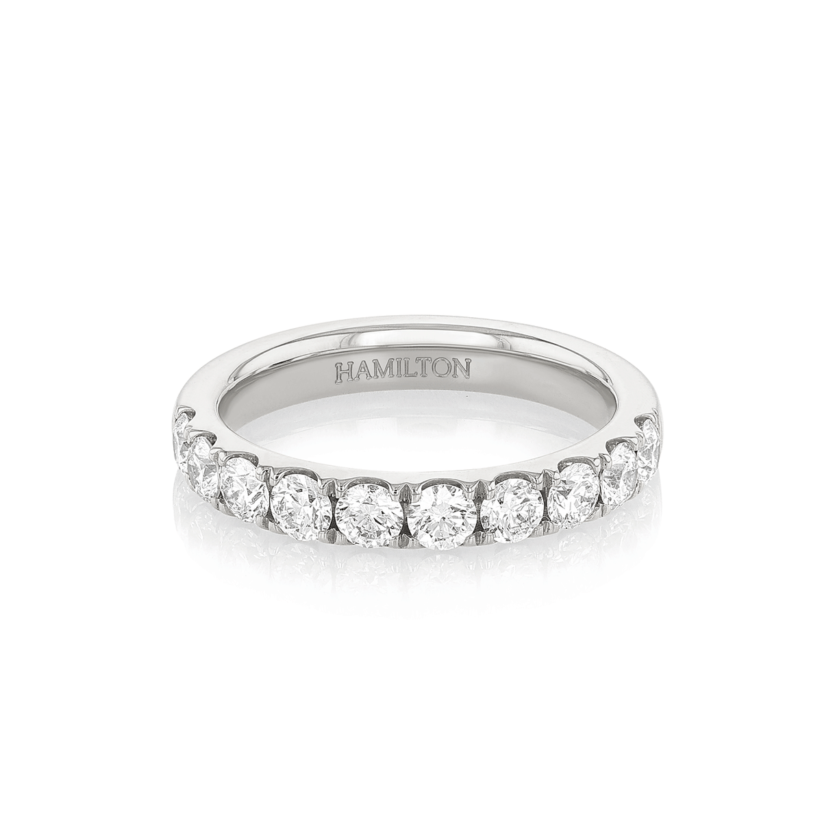 Hamilton Lisette Collection 18k White Gold and 1.00 Total Weight Diamond Half Way Band