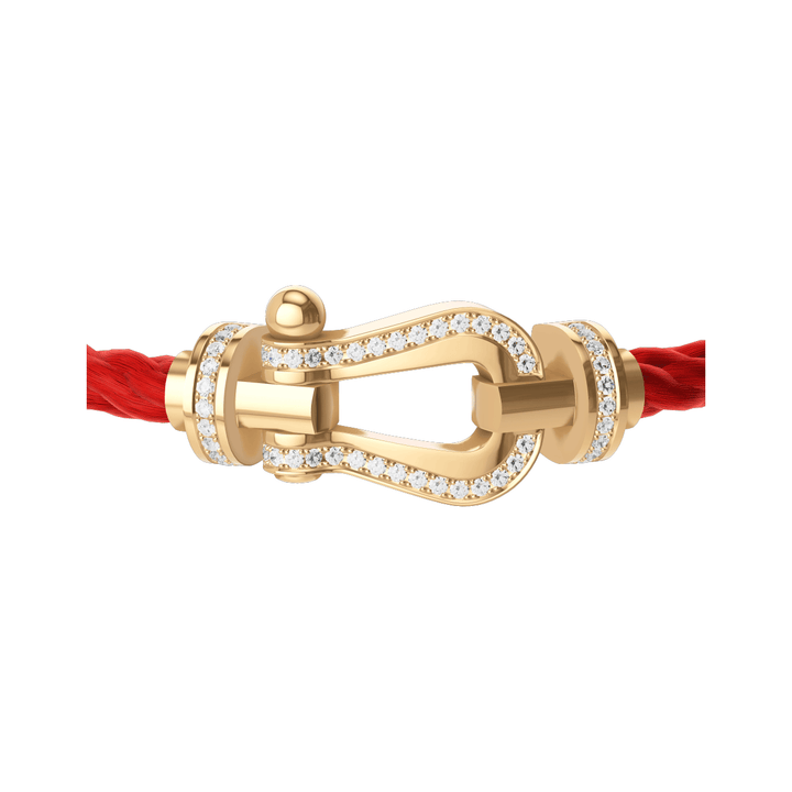 FRED Force 10 Red Cord with 18k Yellow Full Diamond LG Buckle, Exclusively at Hamilton Jewelers