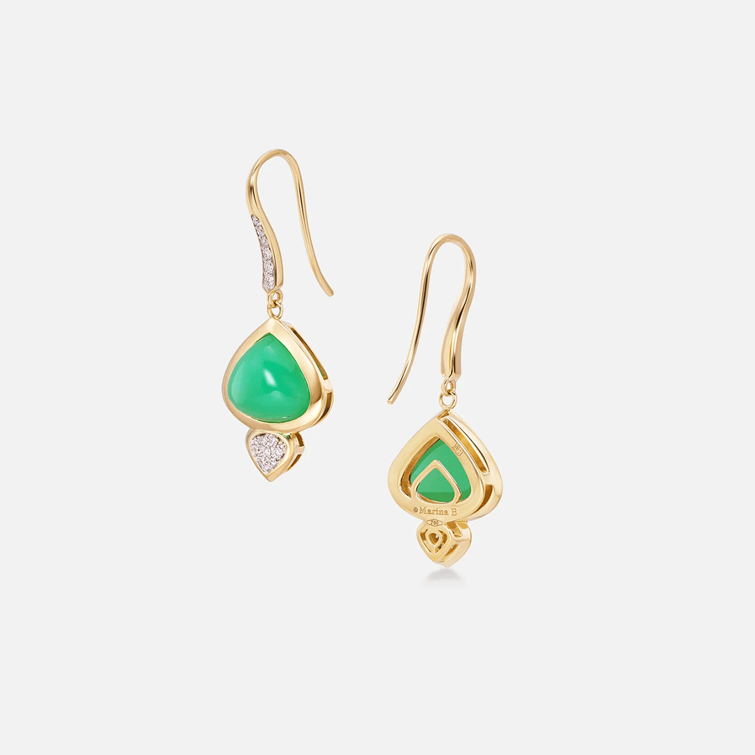 Marina B Trisolina French Wire Earrings with Chrysoprase
