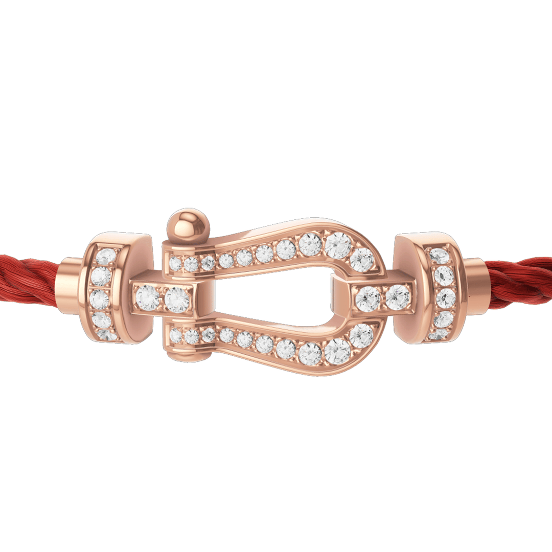 FRED Force 10 Red Cord with 18k Rose Diamond MD Buckle, Exclusively at Hamilton Jewelers