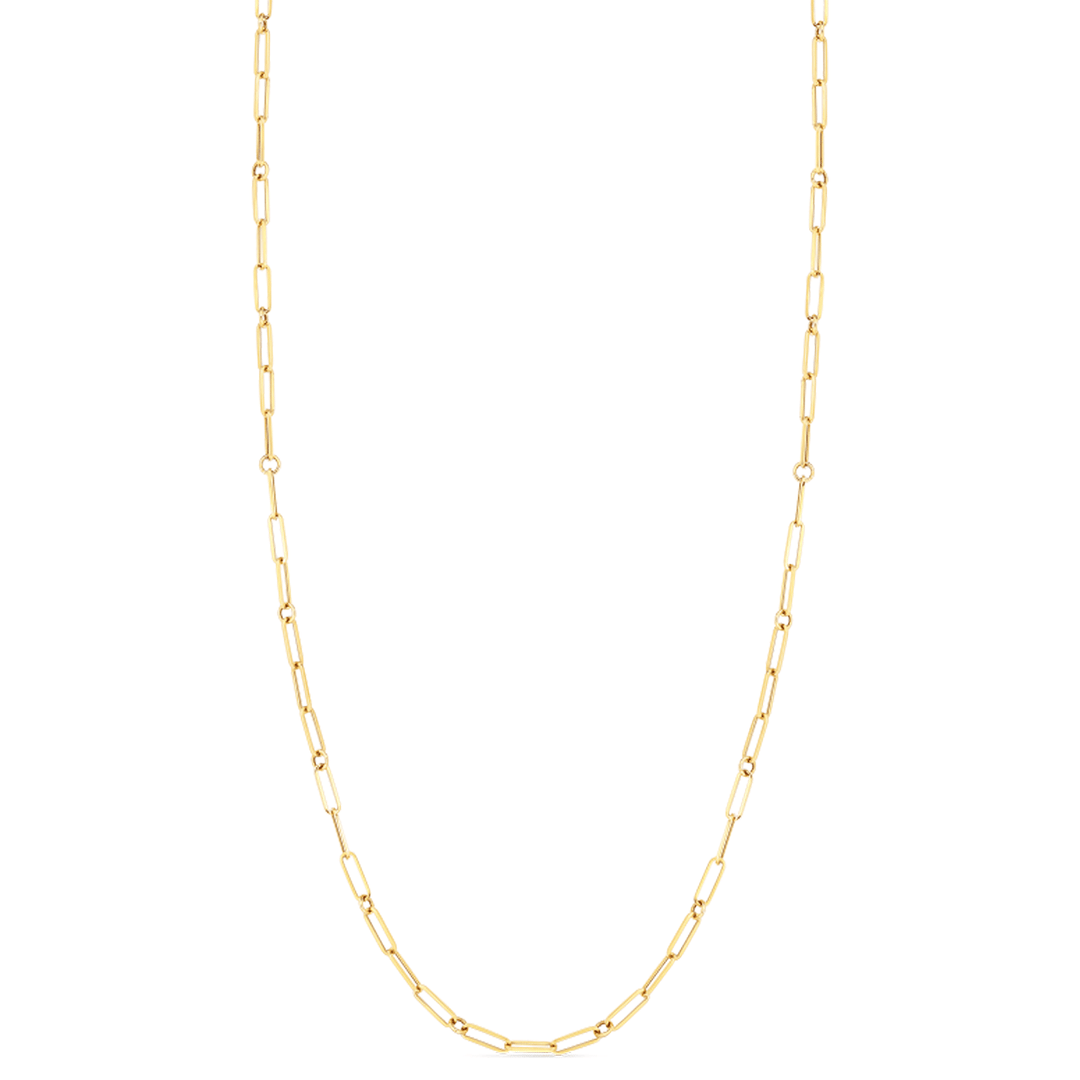 Roberto Coin Coin Classics 18k Yellow Gold Fine Paperclip Link 22" chain
