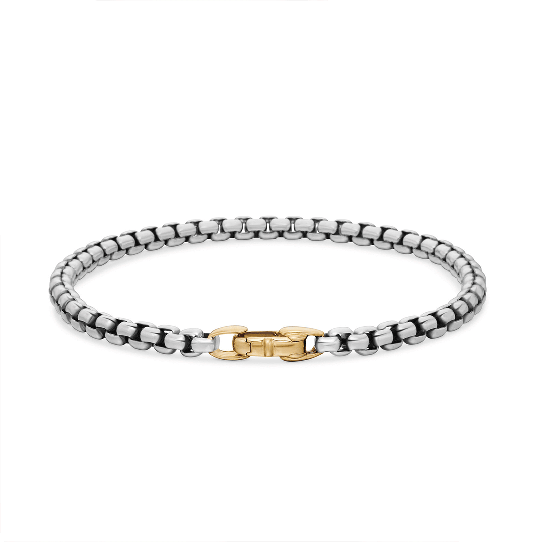David Yurman Box Chain Bracelet in Sterling Silver with 14k Yellow Gold